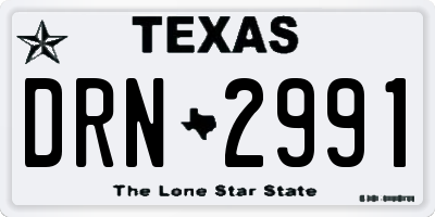 TX license plate DRN2991