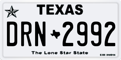 TX license plate DRN2992