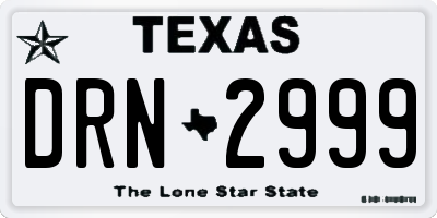 TX license plate DRN2999