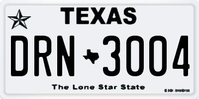 TX license plate DRN3004