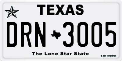 TX license plate DRN3005