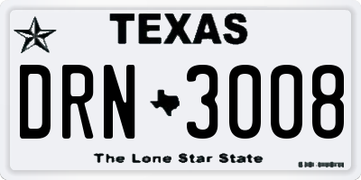 TX license plate DRN3008