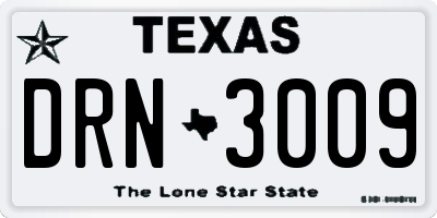 TX license plate DRN3009