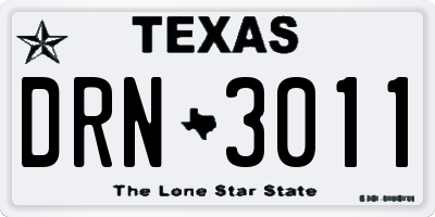 TX license plate DRN3011