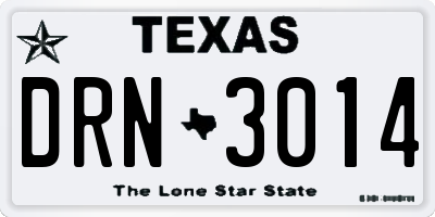 TX license plate DRN3014