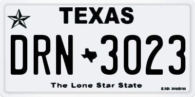 TX license plate DRN3023