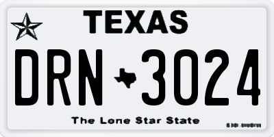 TX license plate DRN3024