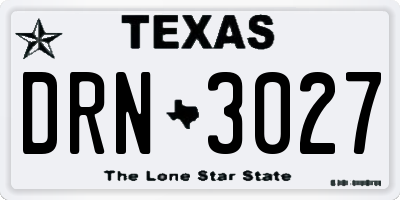 TX license plate DRN3027