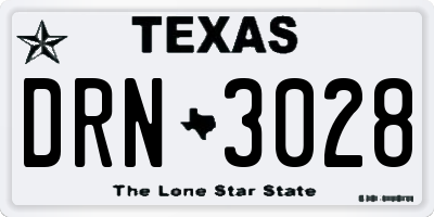 TX license plate DRN3028