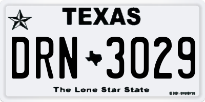 TX license plate DRN3029