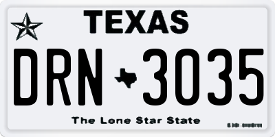 TX license plate DRN3035