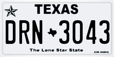TX license plate DRN3043