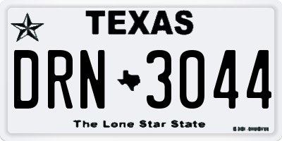 TX license plate DRN3044