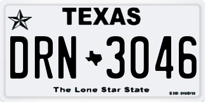 TX license plate DRN3046