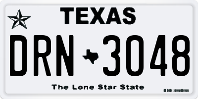 TX license plate DRN3048