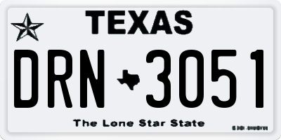 TX license plate DRN3051