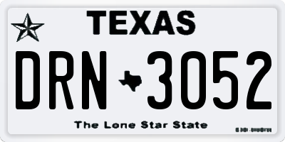 TX license plate DRN3052