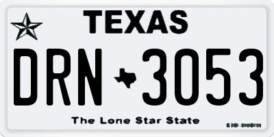 TX license plate DRN3053
