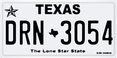 TX license plate DRN3054