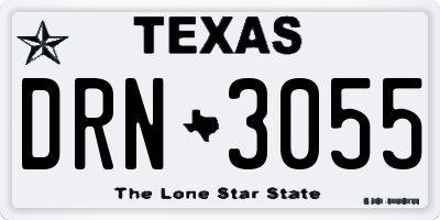 TX license plate DRN3055