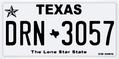 TX license plate DRN3057