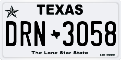 TX license plate DRN3058