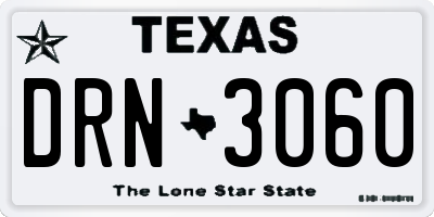 TX license plate DRN3060
