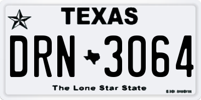 TX license plate DRN3064