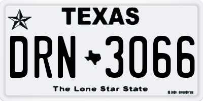 TX license plate DRN3066