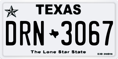 TX license plate DRN3067