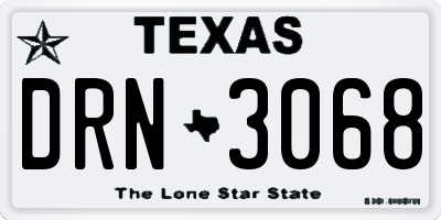 TX license plate DRN3068
