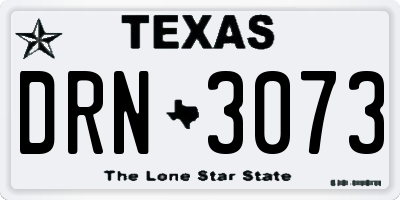 TX license plate DRN3073