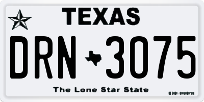 TX license plate DRN3075