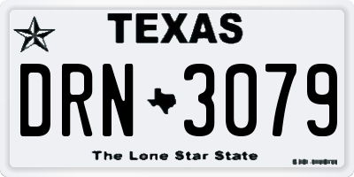 TX license plate DRN3079