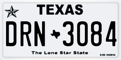 TX license plate DRN3084