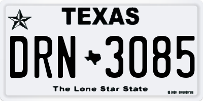 TX license plate DRN3085