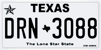TX license plate DRN3088
