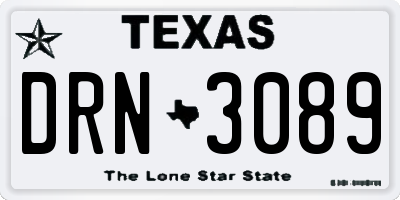 TX license plate DRN3089