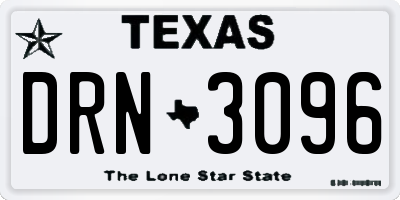 TX license plate DRN3096