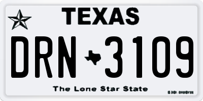 TX license plate DRN3109