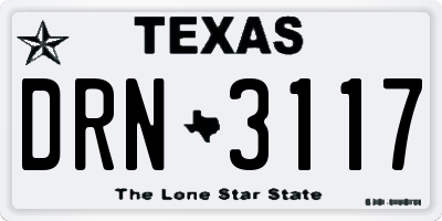 TX license plate DRN3117