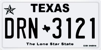 TX license plate DRN3121