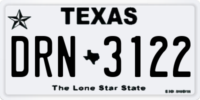 TX license plate DRN3122