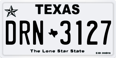 TX license plate DRN3127