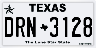 TX license plate DRN3128