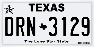 TX license plate DRN3129