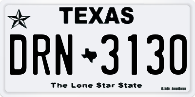 TX license plate DRN3130