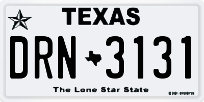 TX license plate DRN3131