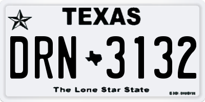 TX license plate DRN3132