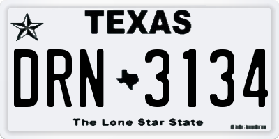 TX license plate DRN3134